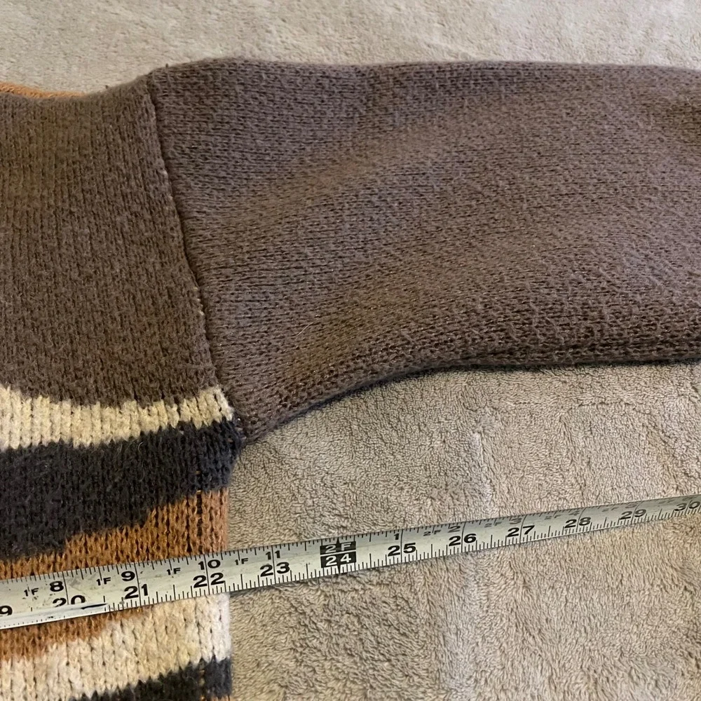 Universal Thread Sweater Womens Large Colorblock Brown Gray White Crewneck